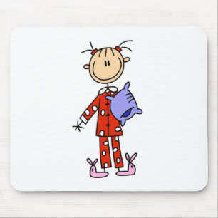 Sleep Over Girl In Her Pajamas Mousepad