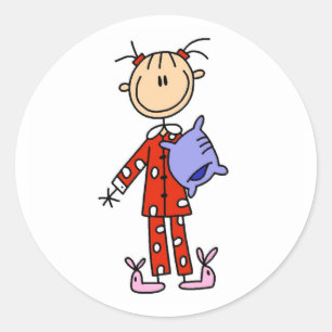 Sleep Over Girl In Her Pyjamas Sticker