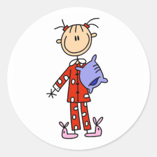 Sleep Over Girl In Her Pyjamas Sticker