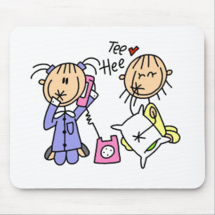 Sleep Over Girls On The Phone Mousepad