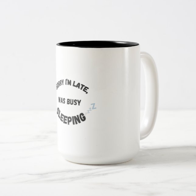 SLEEP = PRIORITY Two-Tone COFFEE MUG (Front Right)