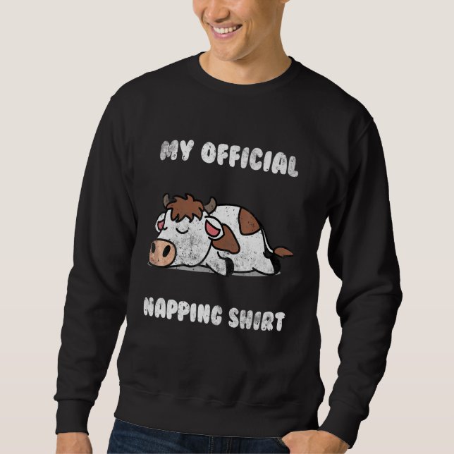 Sleep pyjamas Napping nightgown cow Sweatshirt (Front)