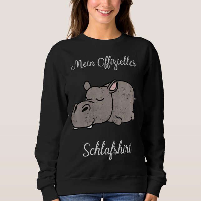 Sleep Pyjamas, Nightgown, Hippo Sweatshirt (Front)