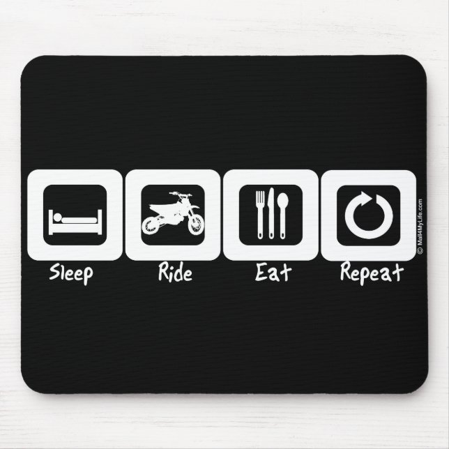 Sleep Ride Eat Repeat Mouse Pad (Front)