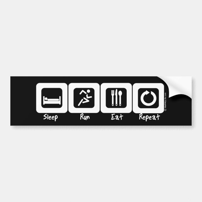 Sleep Run Eat Repeat Bumper Sticker (Front)