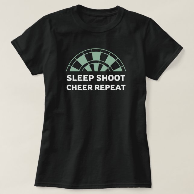 Sleep Shoot Cheer Repeat | Archery Mum T-Shirt (Design Front)