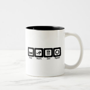 Sleep Skate Eat Repeat Two-Tone Coffee Mug