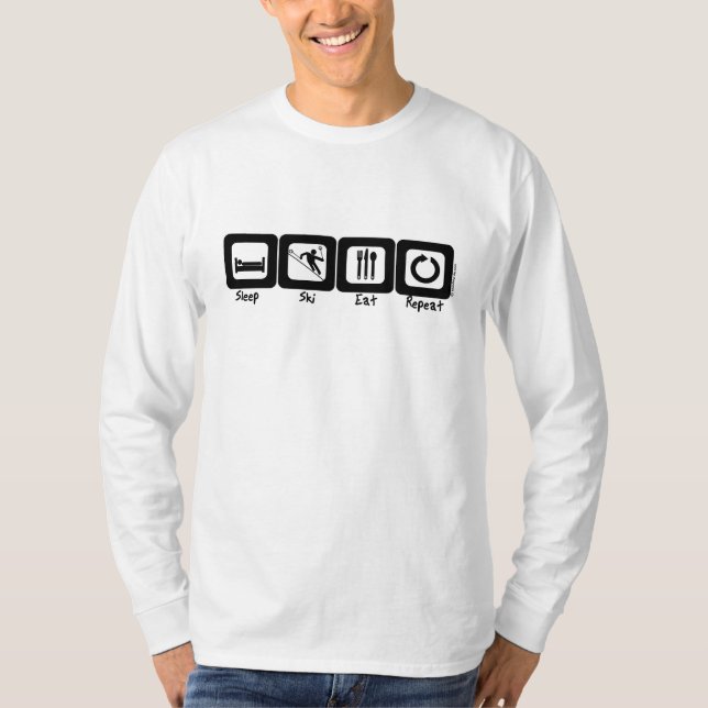 Sleep Ski Eat Repeat T-Shirt (Front)