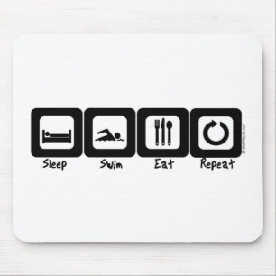 Sleep Swim Eat Repeat Mouse Pad