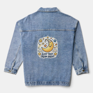 Sleep Tight Moon & Stars – Whimsical Celestial Kid Denim Jacket