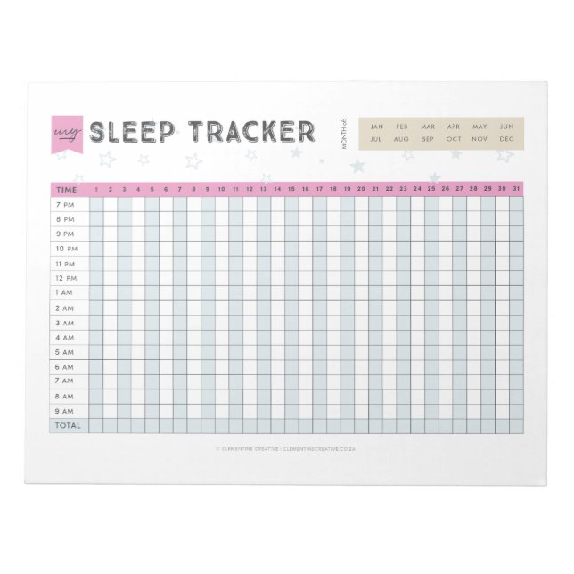 Sleep Tracker Notepad (Front)
