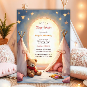 Sleep Under Cozy Pajama Party For Girls Birthday Invitation