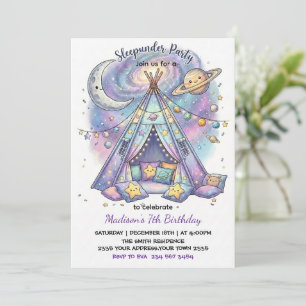 Sleep Under Cute Boho Sleepover Birthday Party Invitation