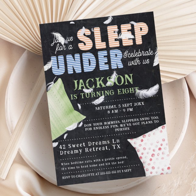 Sleep Under Cute Colourful Sleepover Birthday Invitation (Creator Uploaded)