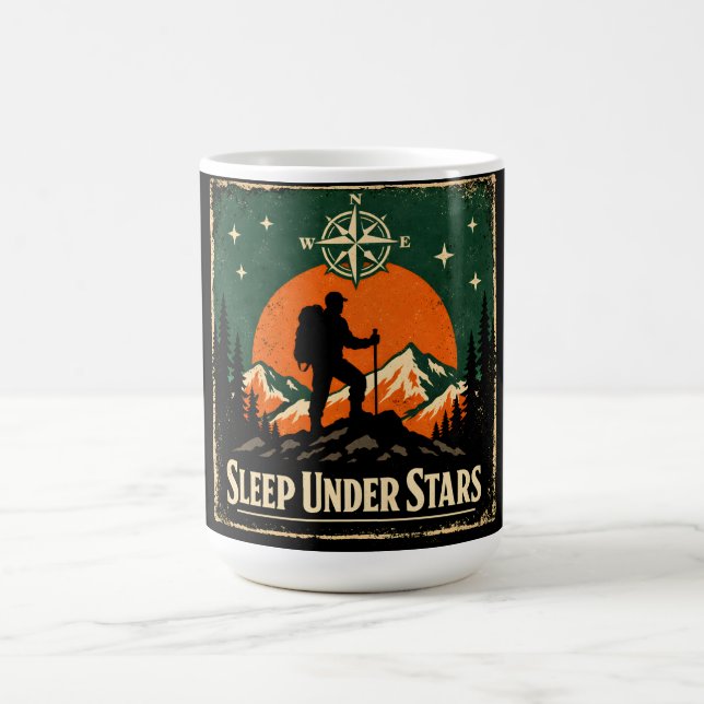 Sleep Under Stars – Stargazing Camper Nature Coffee Mug (Center)
