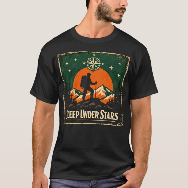 Sleep Under Stars – Stargazing Camper Nature Tee (Front)