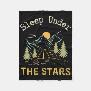 Sleep Under The Stars; Camping  Fleece Blanket