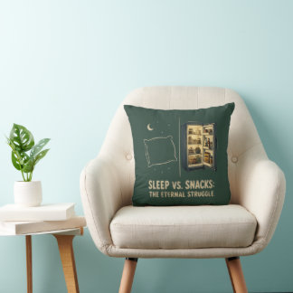 Sleep Vs Snacks The Eternal Struggle Pillow
