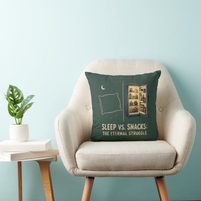 Sleep Vs Snacks The Eternal Struggle Pillow (Chair)