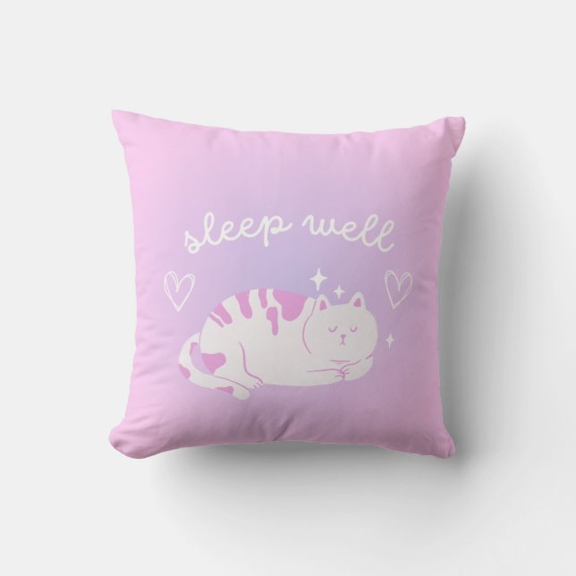 Sleep Well Cat  Cushion (Front)