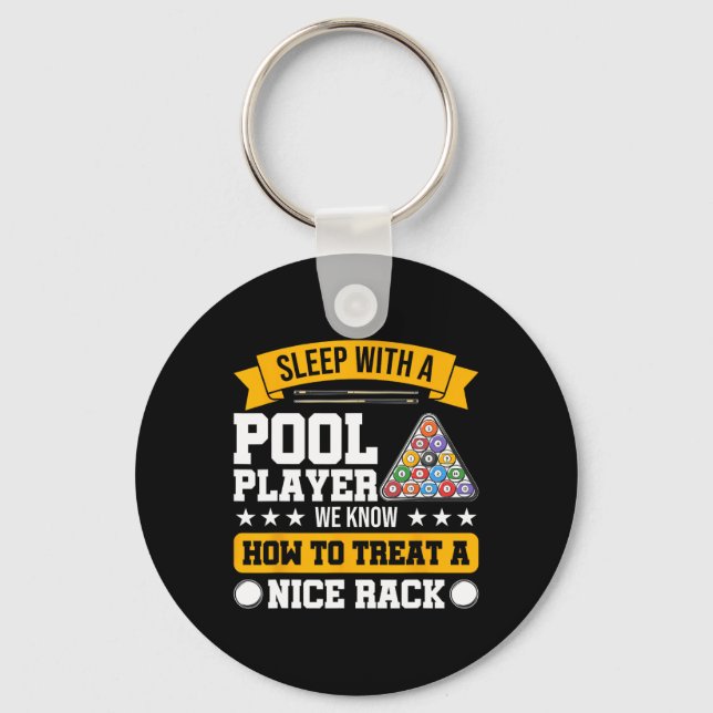 Sleep With A Pool Player - Funny Pool Player Billi Key Ring (Front)
