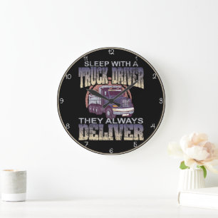 Sleep With A Truck Driver Large Clock