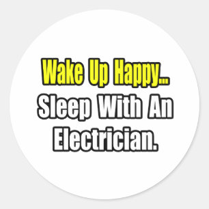 Sleep With an Electrician Classic Round Sticker