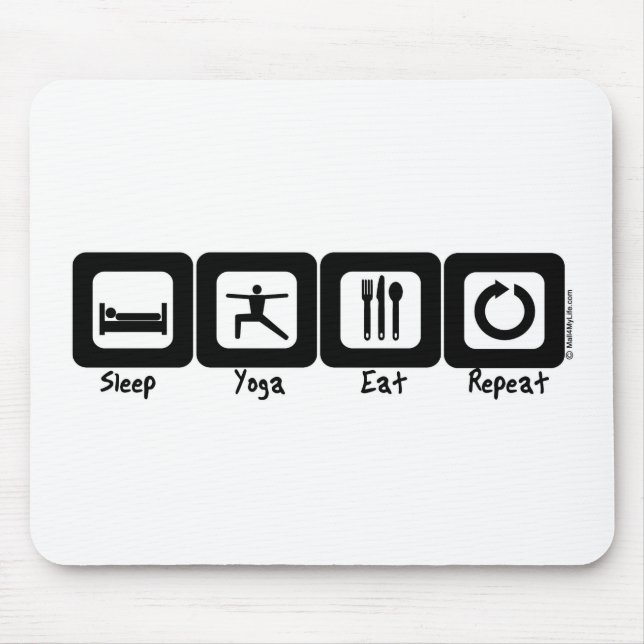 Sleep Yoga Eat Repeat Mouse Pad (Front)