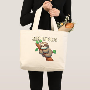 Sleepaholic - Sleep Lovers - Sleeping Sloth Large Tote Bag