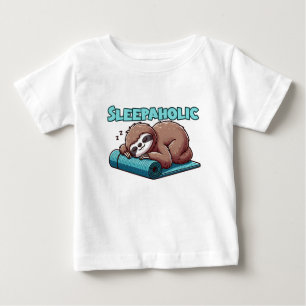 Sleepaholic - Sleeping Sloth On Yoga mat Baby T-Shirt