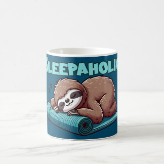 Sleepaholic - Sleeping Sloth On Yoga mat Coffee Mug