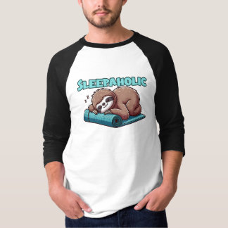 Sleepaholic - Sleeping Sloth On Yoga mat T-Shirt