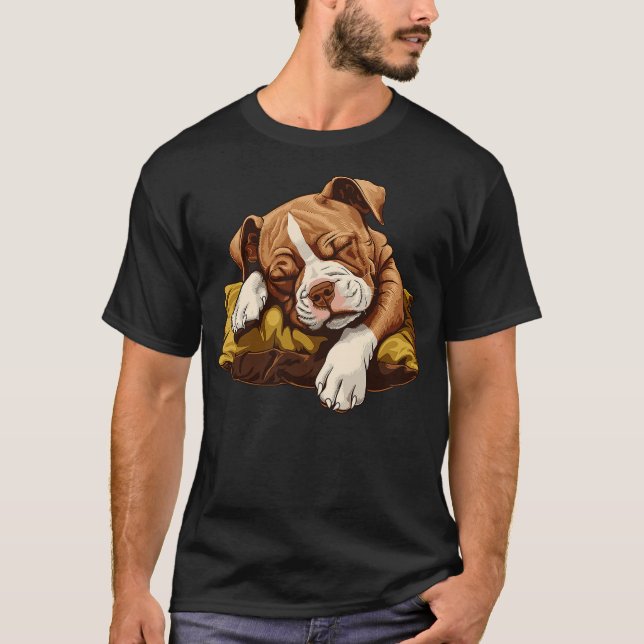 Sleeping American Staffordshire Terrier Puppy T-Shirt (Front)