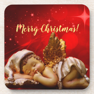 Sleeping Angel Baby Jesus Christmas Coaster