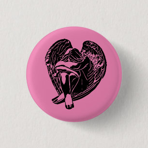 Sleeping Angel Girl Fantasy religious abstract art 3 Cm Round Badge