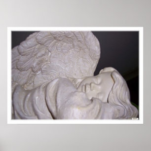 Sleeping Angel Statue Photography Poster