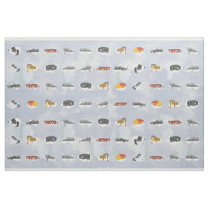 Sleeping Animals for Quilting Fabric