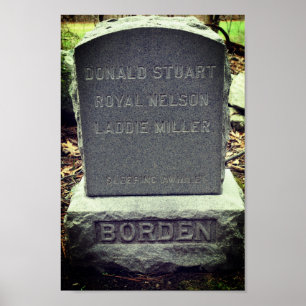 'Sleeping Awhile' Lizzie Borden Dog Headstone Poster
