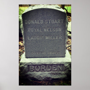 'Sleeping Awhile' Lizzie Borden Dog Headstone Poster