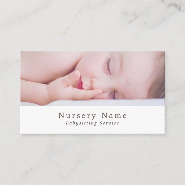 Sleeping Baby, Babysitter, Daycare, Nursery Business Card (Front)
