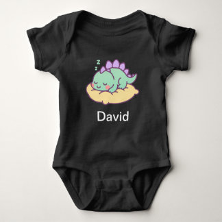 Sleeping Baby Dino on Pillow   Bodysuit