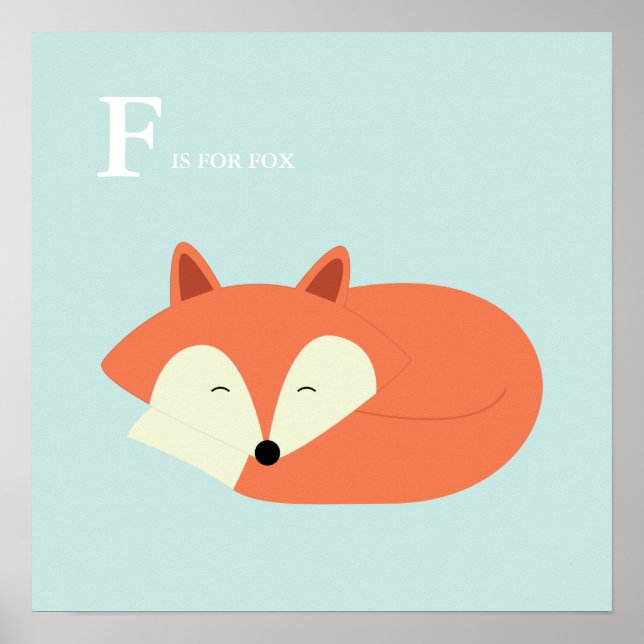 Sleeping Baby Fox Poster (Front)