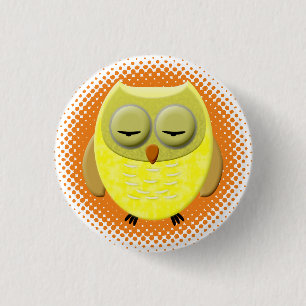 Sleeping Baby Owl Cartoon 3 Cm Round Badge