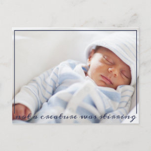 Sleeping Baby's First Christmas Photo Holiday Postcard