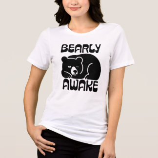 Sleeping Bear Bearly Awake Funny Tri-Blend Shirt
