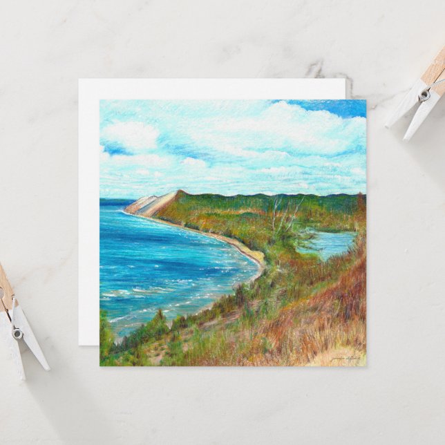 Sleeping Bear Dunes Lakeshore Michigan Beach Invitation (Front/Back In Situ)