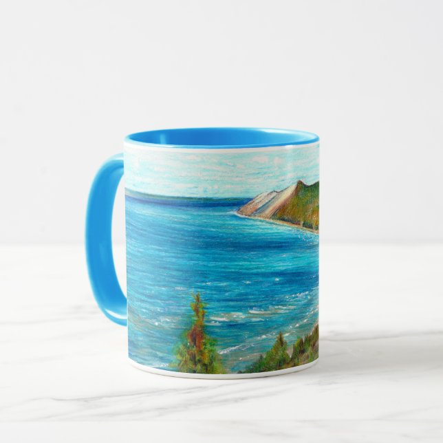 Sleeping Bear Dunes Lakeshore Michigan Beach Mug (Front Left)