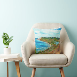 Sleeping Bear Dunes Lakeshore Michigan Beach Throw Cushion