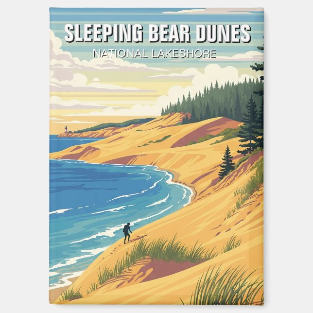 Sleeping Bear Dunes Michigan Travel Magnet (Front)