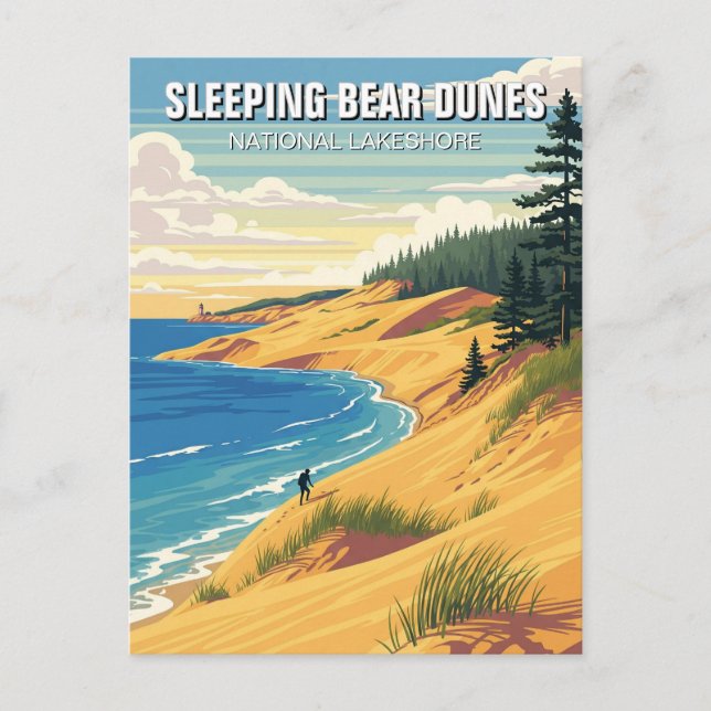 Sleeping Bear Dunes Michigan Travel Postcard (Front)